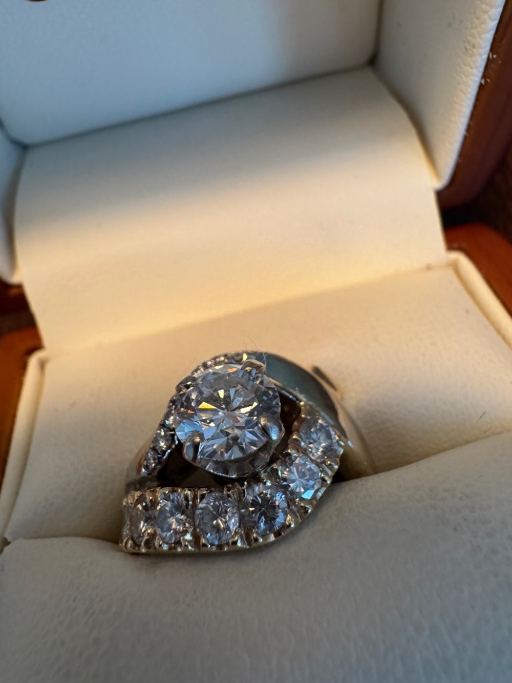 ONE OF A KIND!  John Bagley designed 1.81 total ct diamond ring